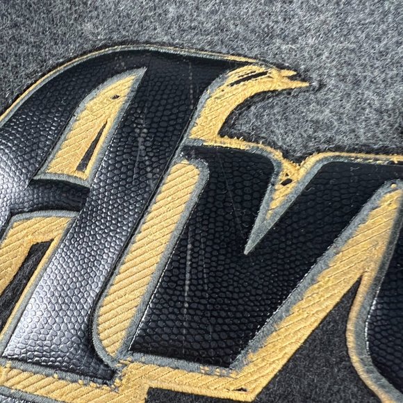 VTG Avirex Wool Jacket Extra Extra Large Grey Distressed Snap Button Bomber - Picture 10 of 16